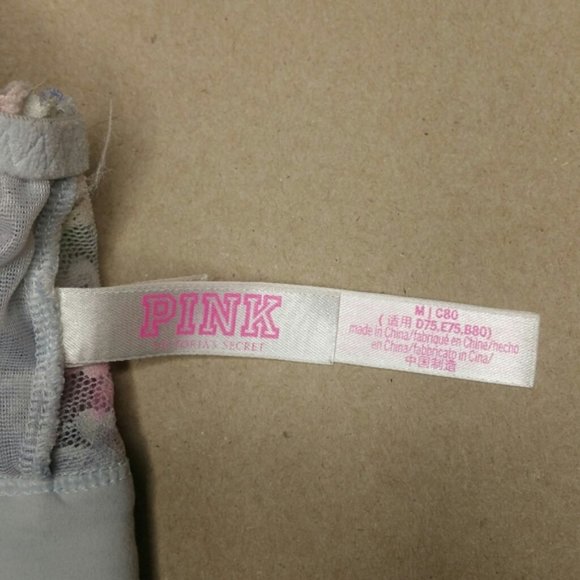 VS PINK Watercolor Blue Floral Lace Bralette M - Picture 6 of 8